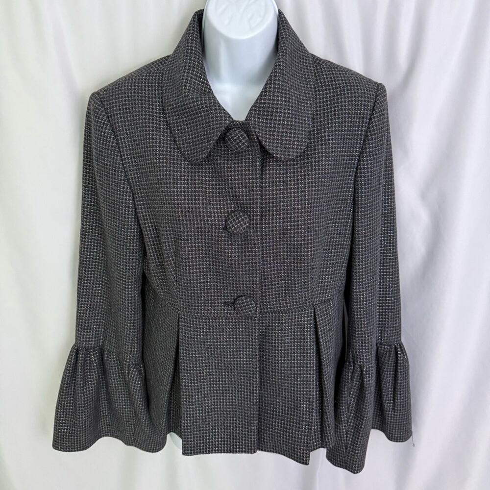 Helene Berman Metallic Peplum Blazer Size Medium